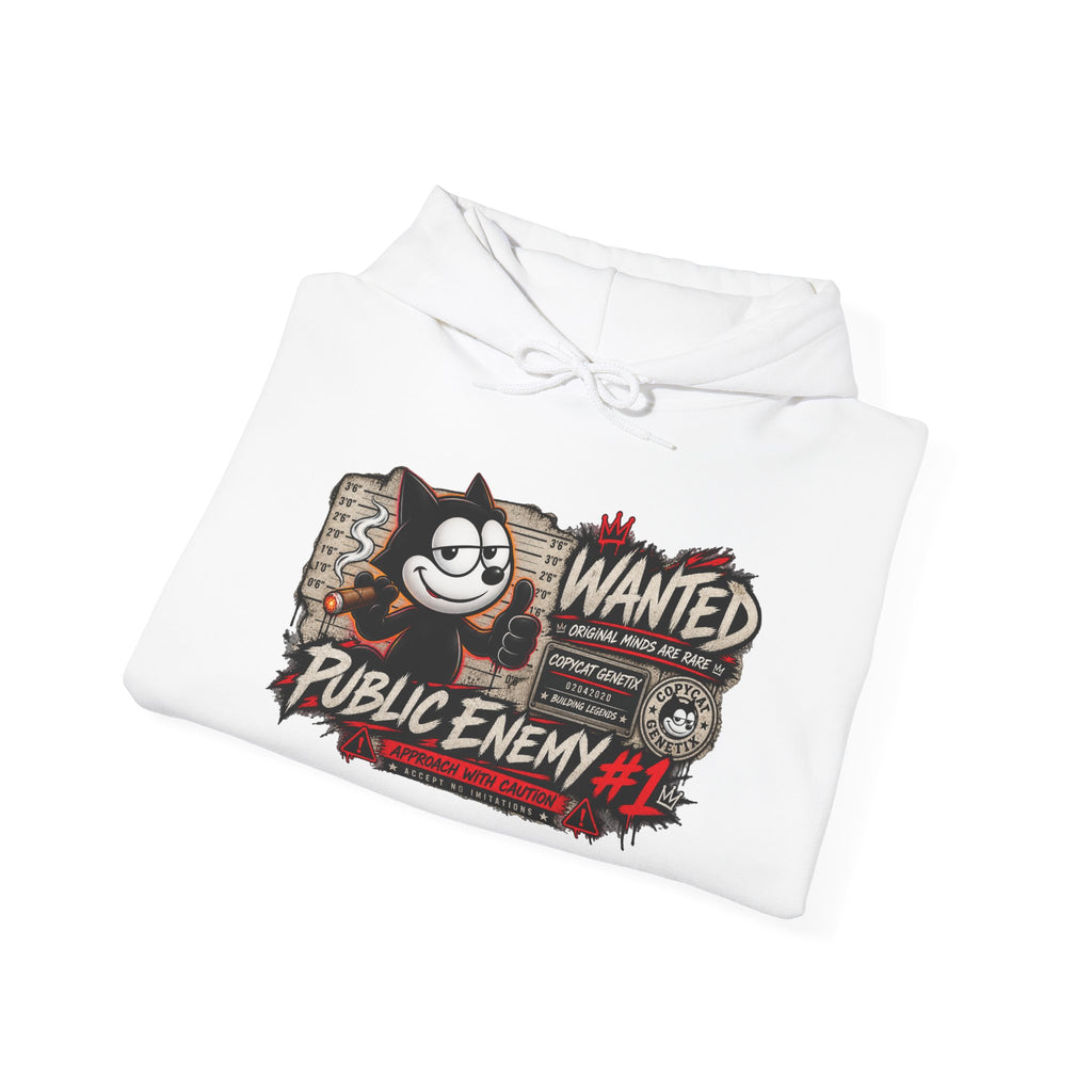 Felix 'the Enemy #1' Hoodie – Retro Wanted Poster Cat Graphic Sweatshirt