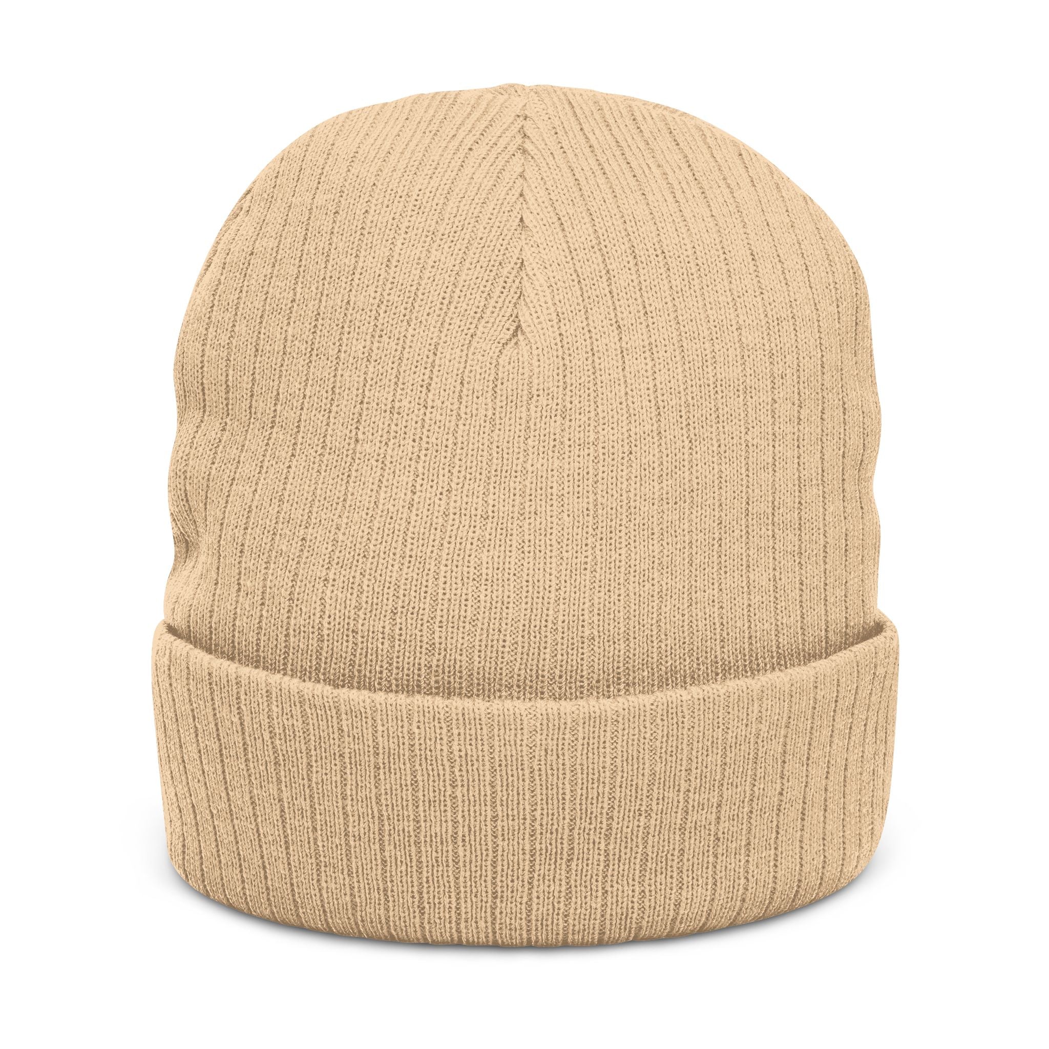 Embroidered 'Copycat' Ribbed Knit Beanie — Cozy Logo Winter Hat