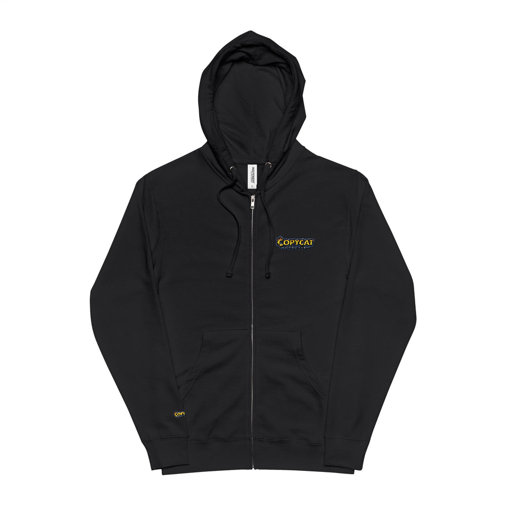 Zip Hoodie — Green Honeycomb Bee Logo Zip-Up