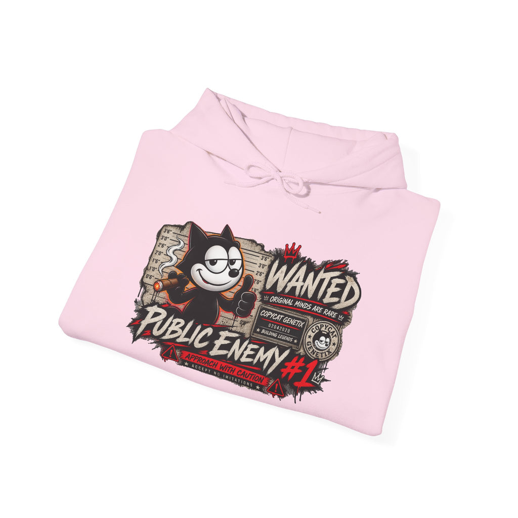 Felix 'the Enemy #1' Hoodie – Retro Wanted Poster Cat Graphic Sweatshirt