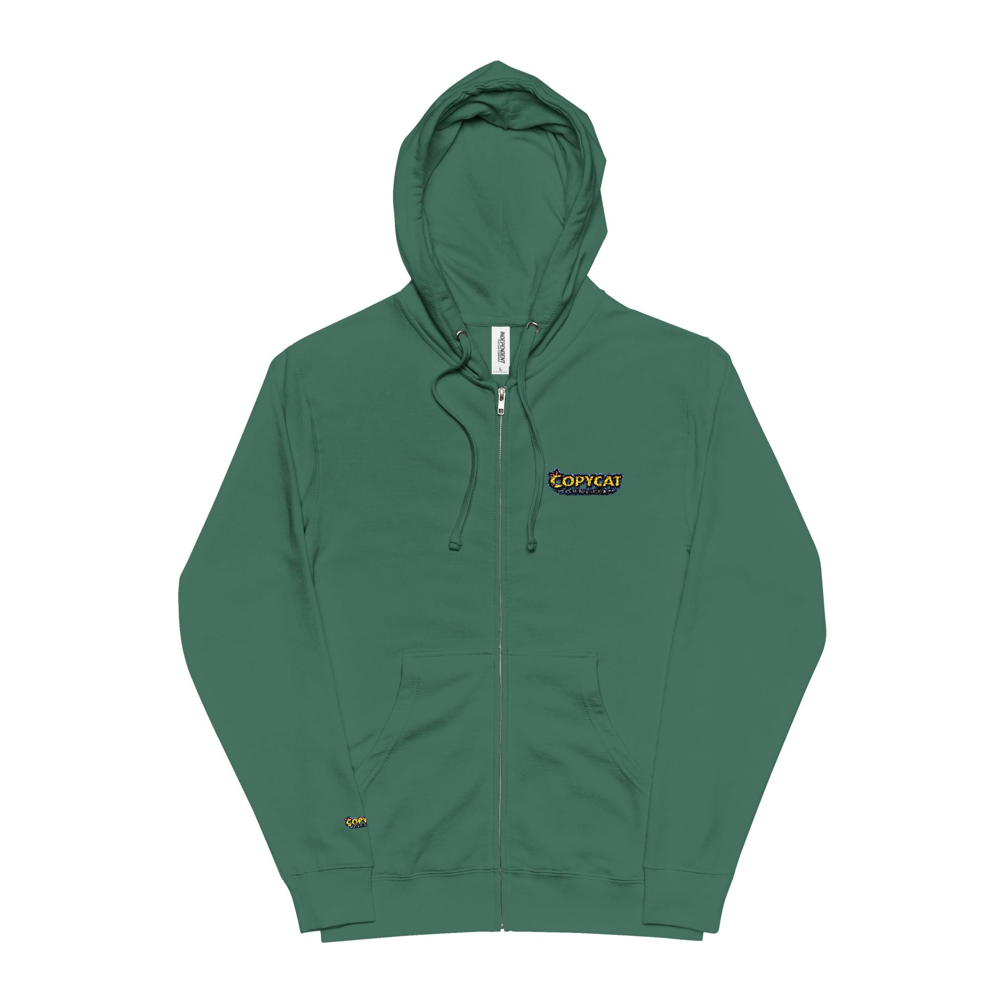 Zip Hoodie — Green Honeycomb Bee Logo Zip-Up