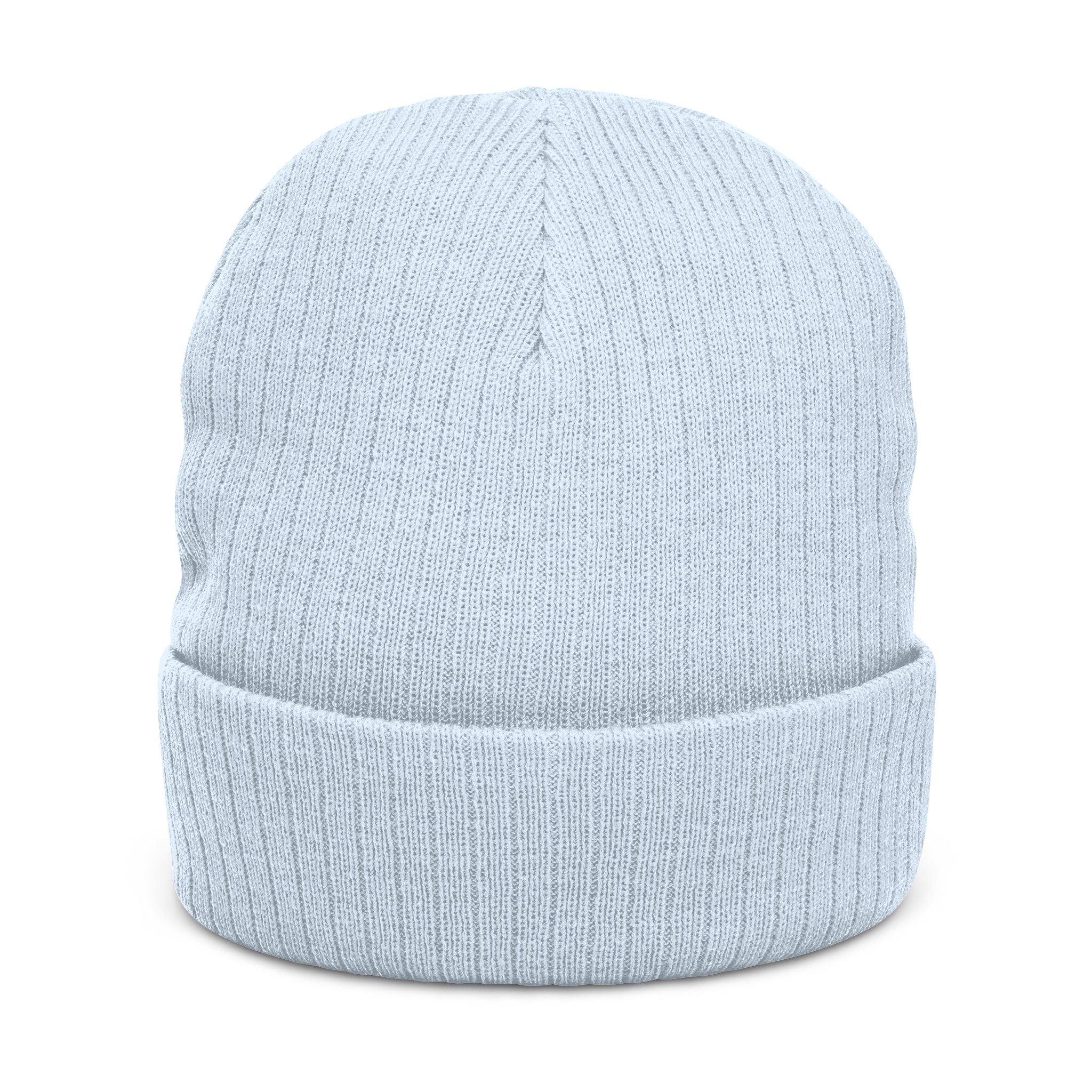 Embroidered 'Copycat' Ribbed Knit Beanie — Cozy Logo Winter Hat