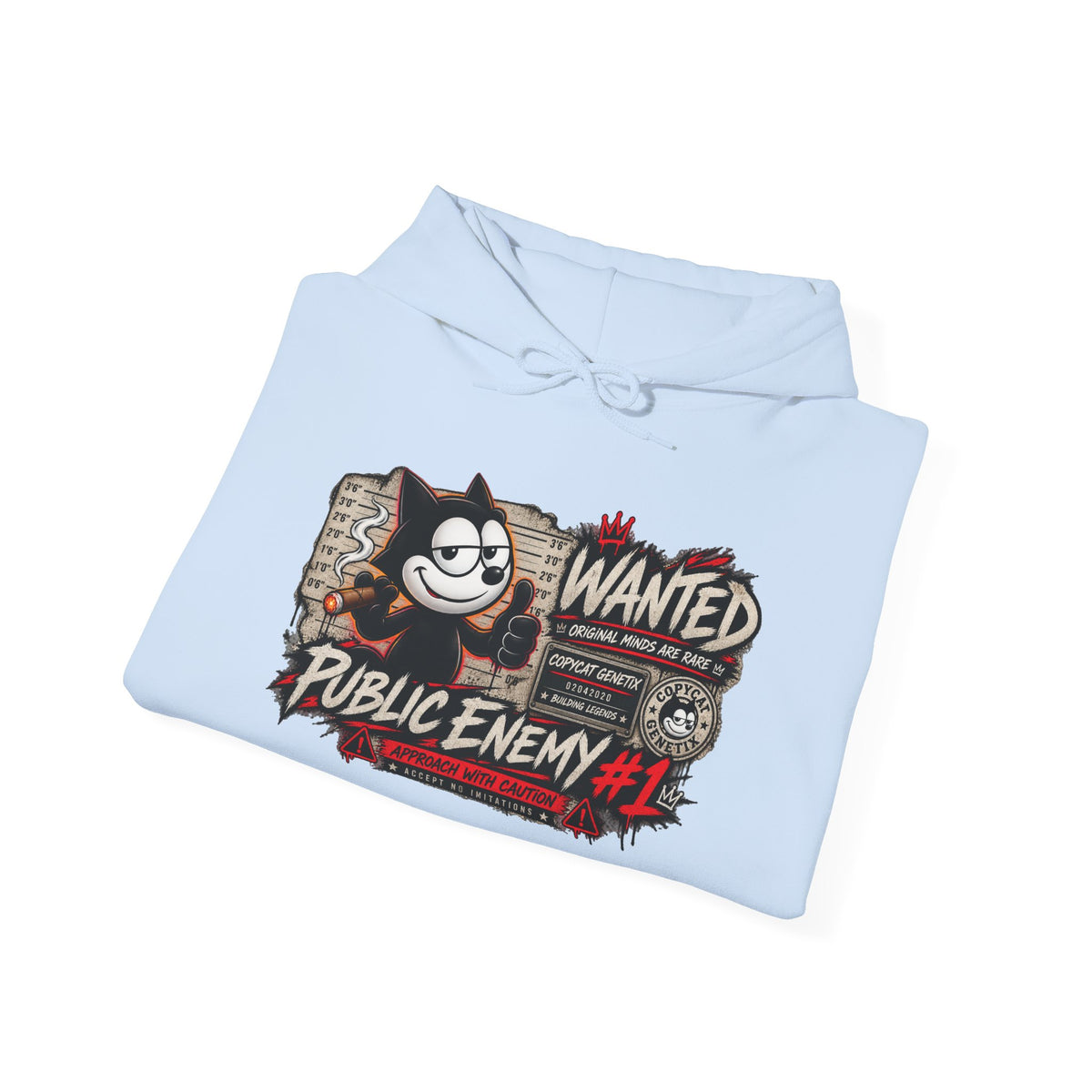 Felix 'the Enemy #1' Hoodie – Retro Wanted Poster Cat Graphic Sweatshirt