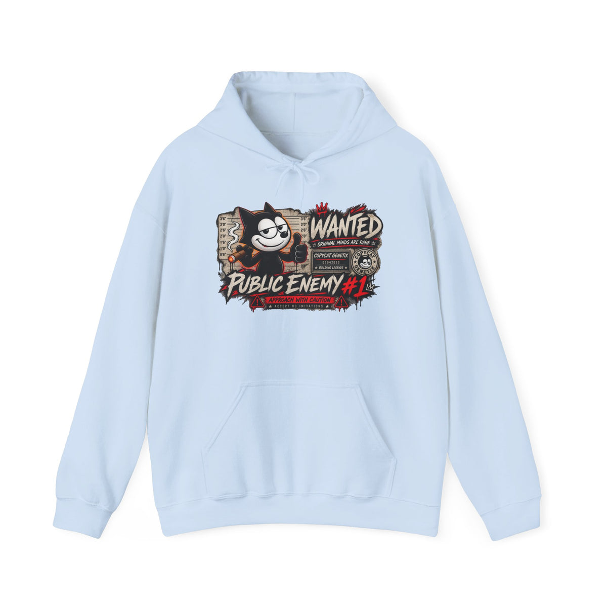 Felix 'the Enemy #1' Hoodie – Retro Wanted Poster Cat Graphic Sweatshirt