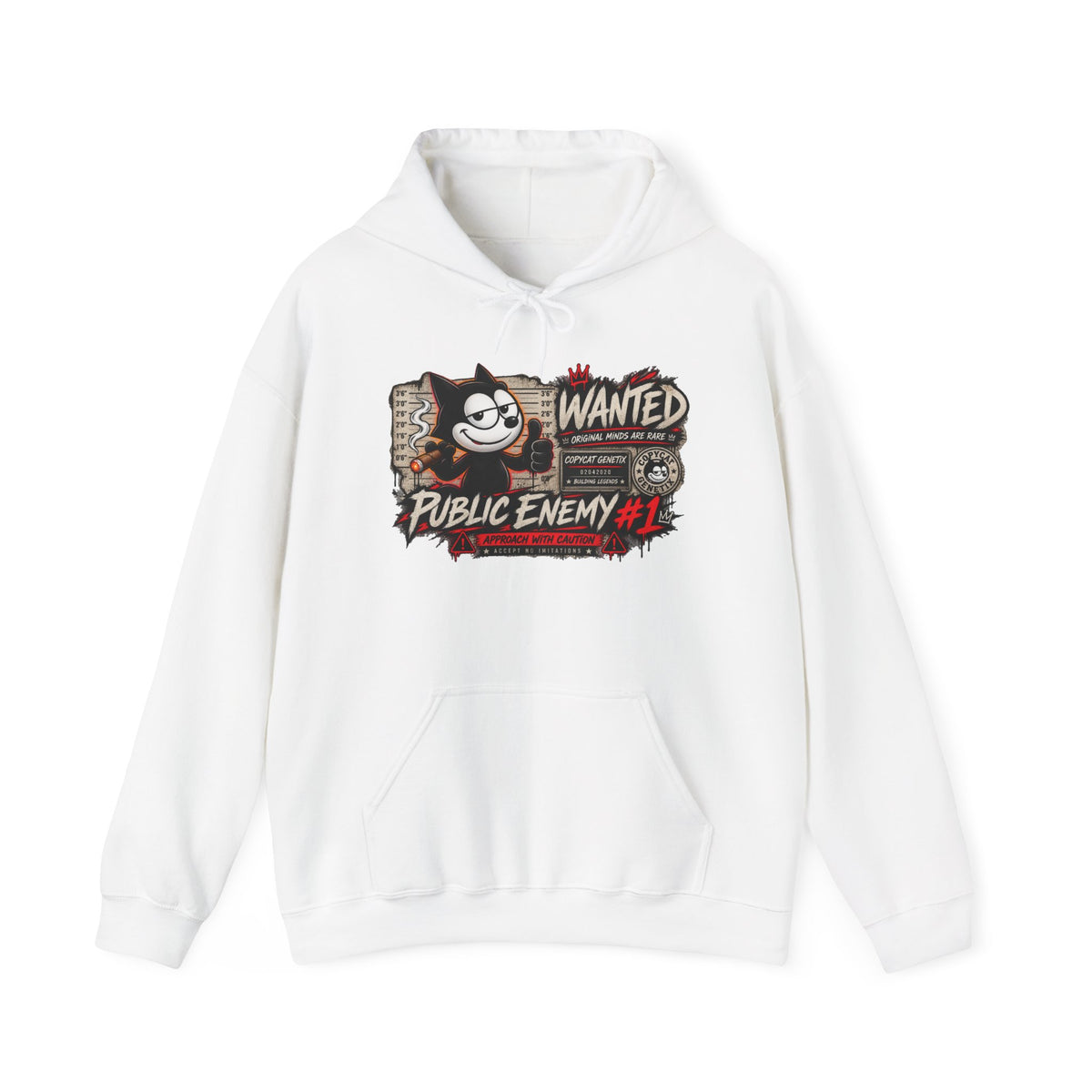 Felix 'the Enemy #1' Hoodie – Retro Wanted Poster Cat Graphic Sweatshirt