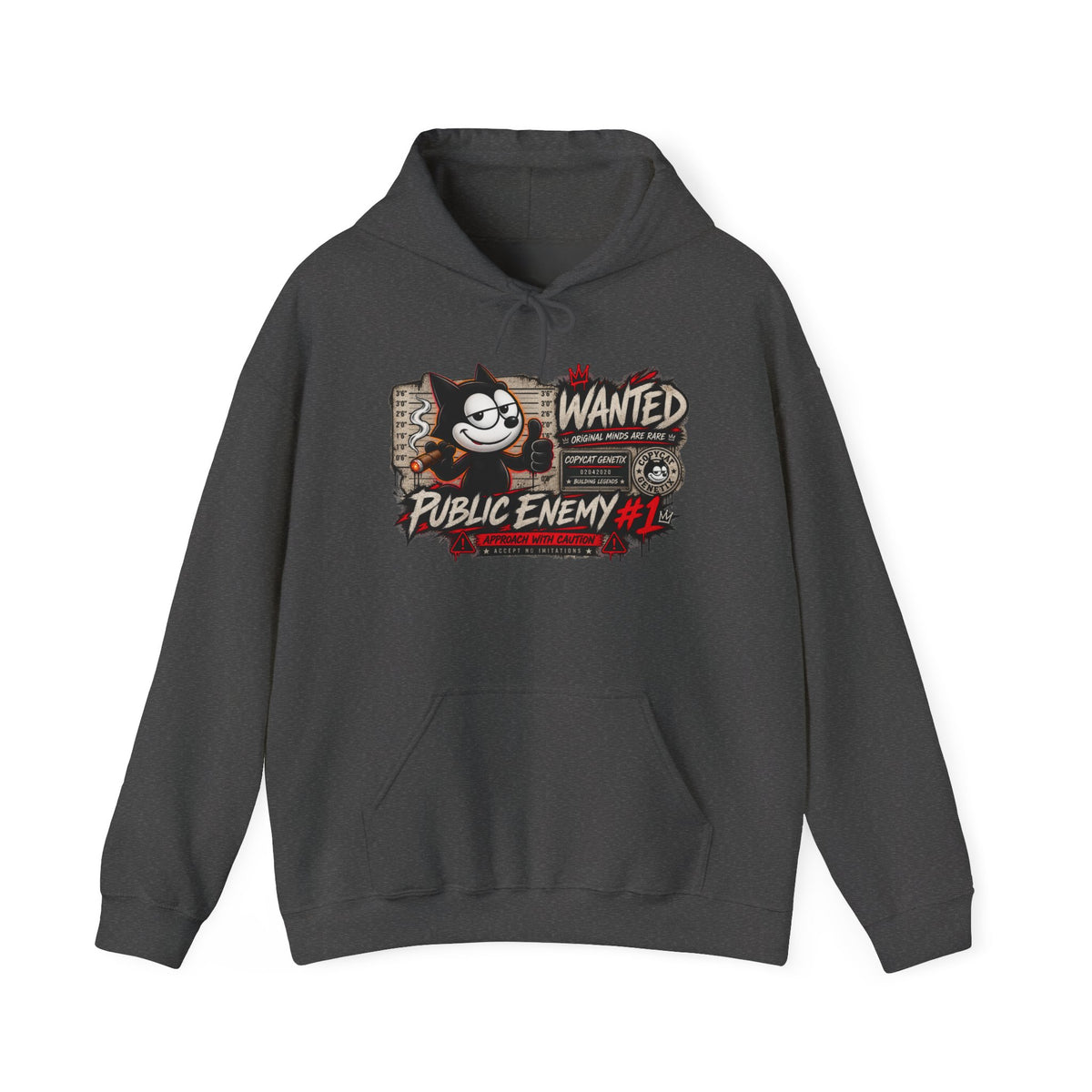 Felix 'the Enemy #1' Hoodie – Retro Wanted Poster Cat Graphic Sweatshirt