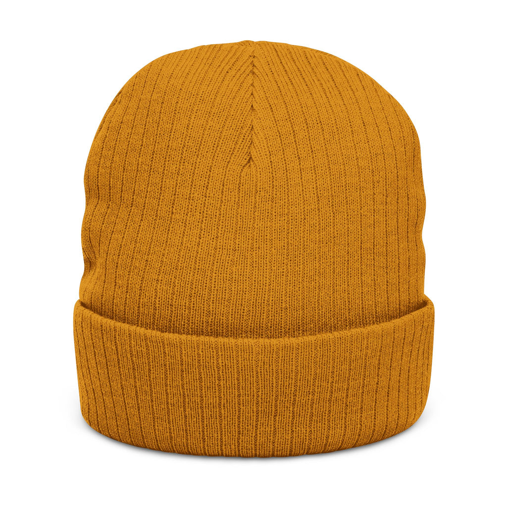 Embroidered 'Copycat' Ribbed Knit Beanie — Cozy Logo Winter Hat